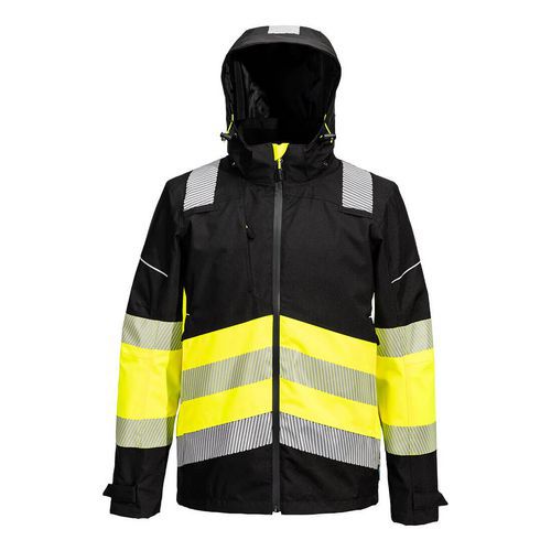 PW3 Extreme Rain bunda s vysokou viditelností třídy 1, černá/žlutá, vel.4XL