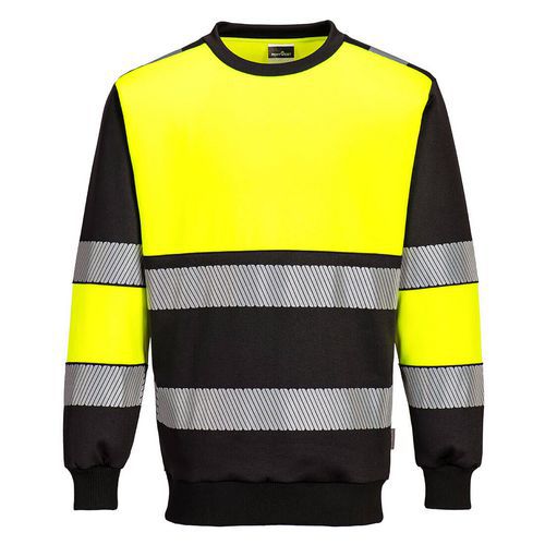 PW3 mikina H-Vis třída 1, černá/žlutá, vel.4XL