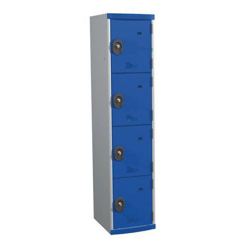 Montovaná šatní skříň Optimum, 4 boxy, šedá/modrá