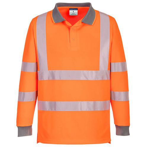 Eco Hi-Vis L/S Polo, 6 ks v balení, oranžová, vel. 4XL
