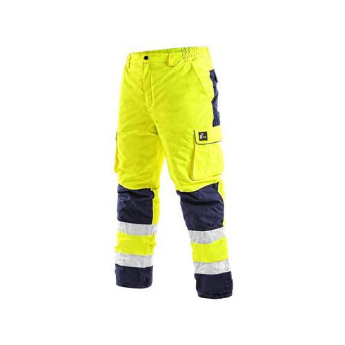 Pánské reflexní kalhoty CARDIFF, zimní, žluté, vel. XXL