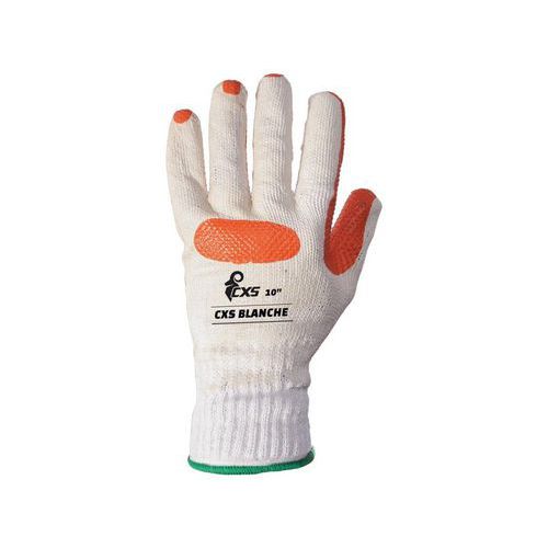 Povrstvené rukavice BLANCHE, bílo-oranžové, vel. 10