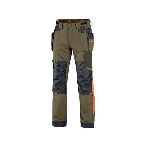 Kalhoty CXS NAOS pánské, zeleno-zelené, HV oranžové doplňky, vel. 58
