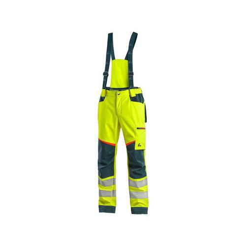 Kalhoty CXS BEDFORD, výstražné, pánské, softshell, žluto-petrolová, vel. 46