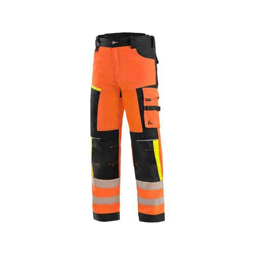 Kalhoty CXS BENSON výstražné, pánské, oranžovo-černé, vel. 48