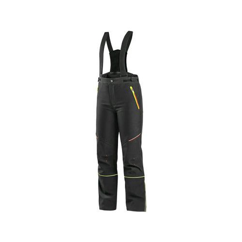 Kalhoty CXS TRENTON, zimní softshell, dětské, černé s HV žluto/oranžové doplňky, vel. 120