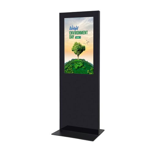 Digitální totem tenký 43" jednostranný, černý, s monitorem