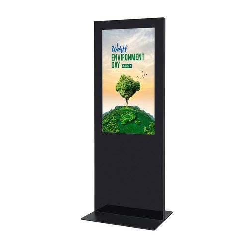 Digitální totem tenký 50" jednostranný, černý, s monitorem