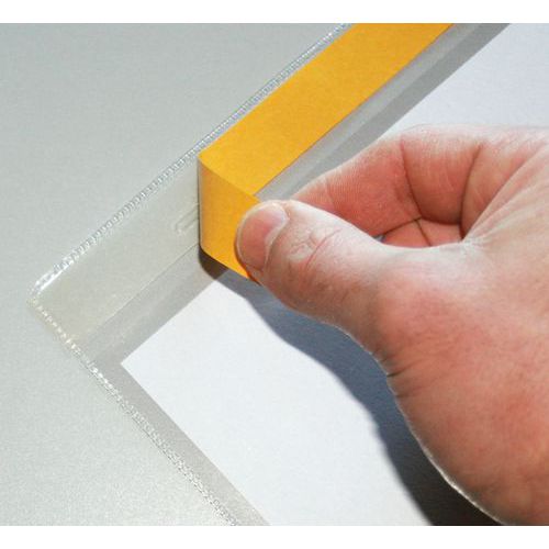 Informační kapsy Manutan Expert, A4, samolepicí, 10 ks, na šířku