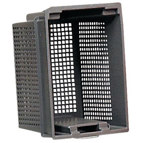 Stohovatelný přepravní box Schoeller Allibert, objem 70 l, perforované stěny, šedý/světle šedý