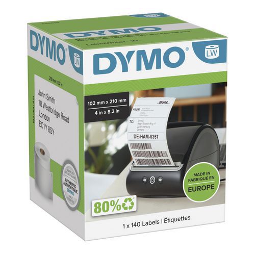 Samolepicí štítky do tiskárny Dymo LabelWriter, 102 x 210 mm