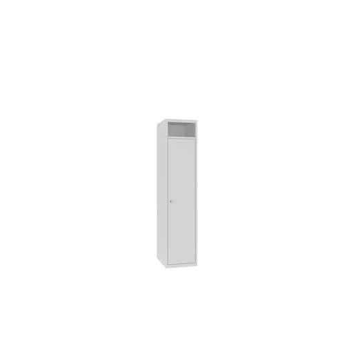 Svařovaná sběrná skříň Gendry, 1 oddíl, cylindrický zámek, šedá/šedá