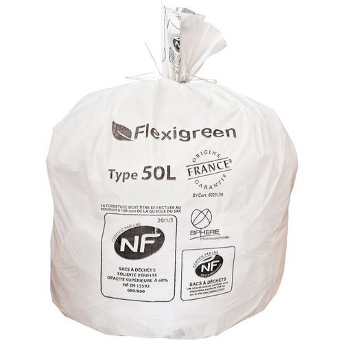 Pytle na odpad JetSac, 50 l, tloušťka 22 mic, 500 ks, bílé