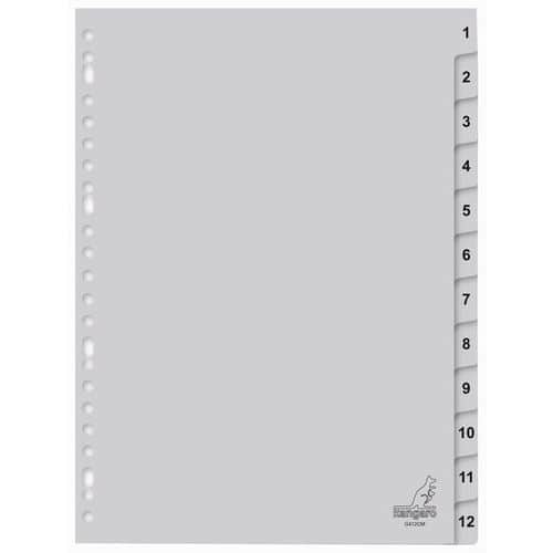 Číselné rozdružovače Kangaro, A4, 1 - 12, 25 ks