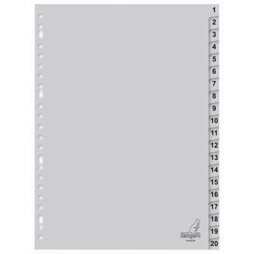 Číselné rozdružovače Kangaro, A4, 1 - 20, 25 ks