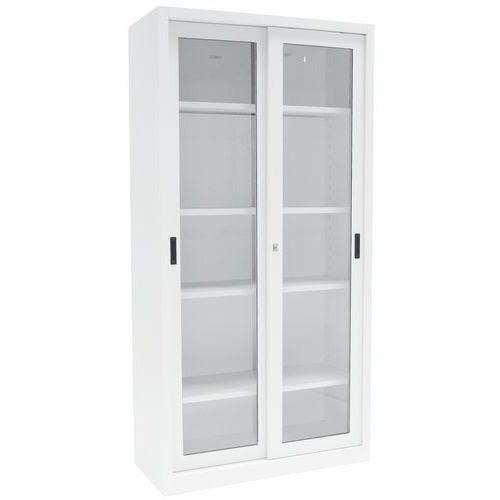 Dílenská skříň na nářadí Manutan Expert, 200 x 100 x 45 cm, šedá/šedá