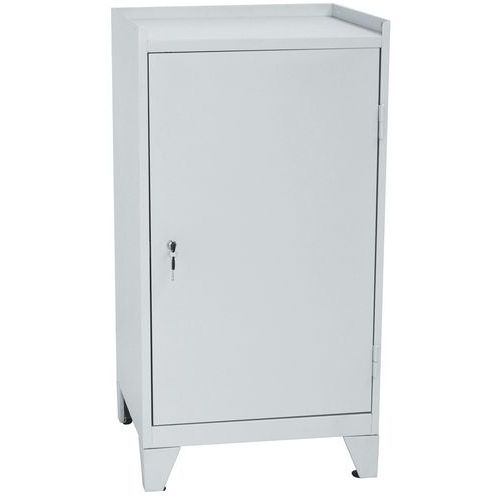 Kovová dílenská skříň na nářadí Manutan Expert, 102 x 53,3 x 50 cm, šedá/šedá