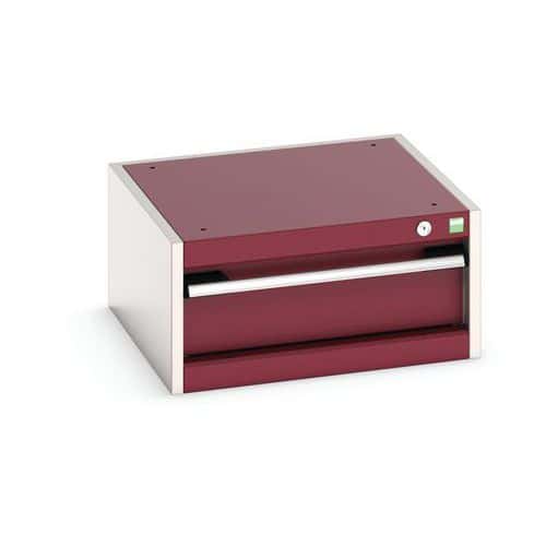 Dílenská zásuvková skříň Bott Cubio, 25 x 52,5 x 52,5 cm, 1 zásuvka, šedá-červená