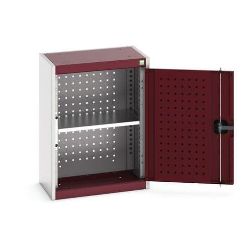 Závěsné skříňky Bott Cubio s perfopanely, 1 police, 70 x 52,5 x 32,5 cm, šedá-červená