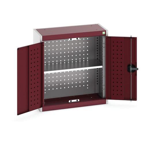 Závěsn?? skříňky Bott Cubio s perfopanely, 1 police, 70 x 65 x 32,5 cm, šedá-červená