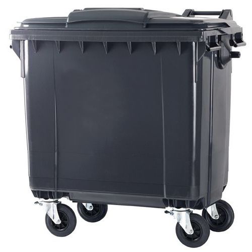 Kontejner 770 l s plochým víkem šedý