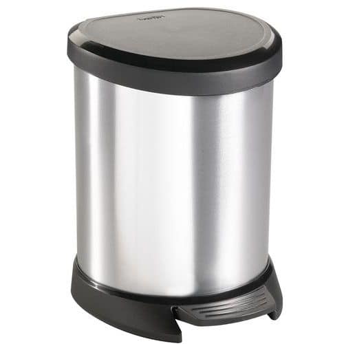 Odpadkový koš s nožním pedálem Decobin 5 l stříbrný/černý