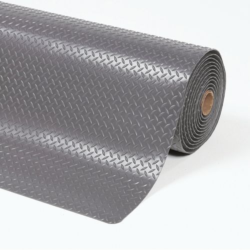 Protiúnavová průmyslová rohož Cushion Trax® s diamantovým povrchem, šedá, 91 x 150 x 1,4 cm