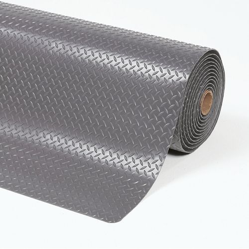 Protiúnavová průmyslová rohož Cushion Trax® s diamantovým povrchem, šedá, 91 x 300 x 1,4 cm