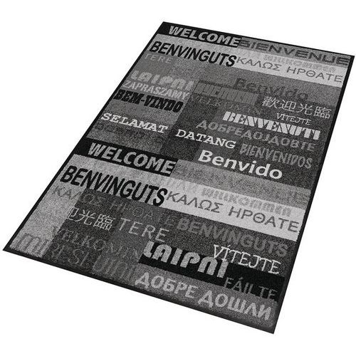 Vnitřní čisticí rohož Déco Design™ New Welcome, 90 x 120 cm, šedá