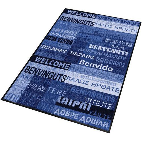 Vnitřní čisticí rohož Déco Design™ New Welcome, 90 x 150 cm, modrá