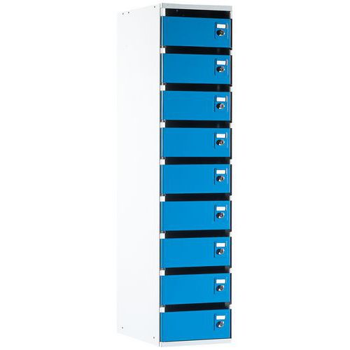 Poštovní skříň, 9 boxů, modrá/šedá