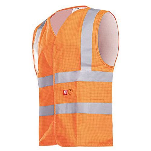 Ohnivzdorná/antistatická HV vesta L oranžová.