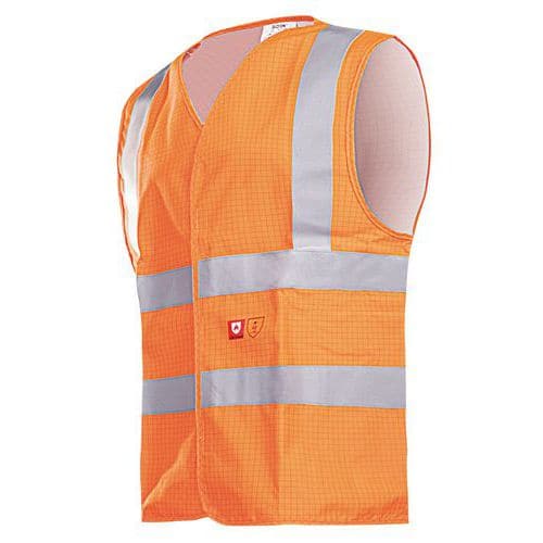 Ohnivzdorná/antistatická HV vesta XL oranžová.