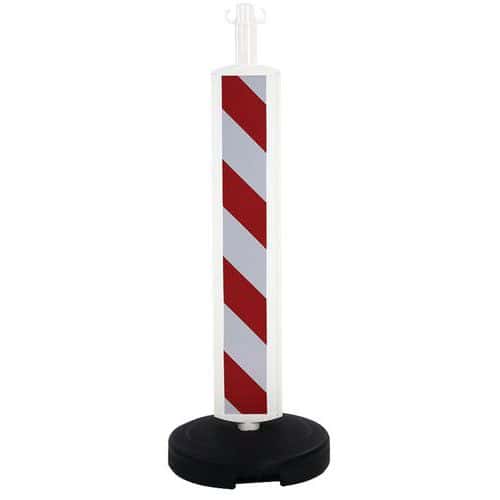 Plastový zahrazovací sloupek Novap, výška 75 cm, červený/bílý