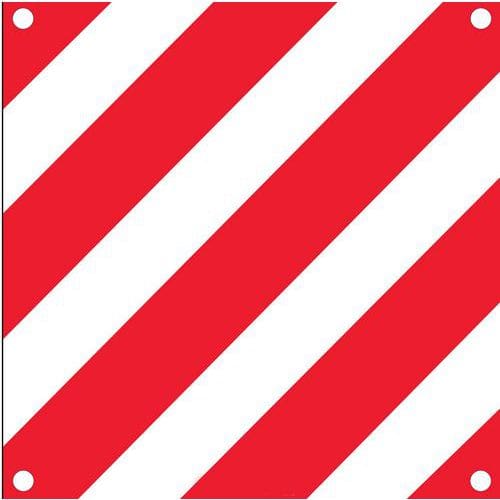 Dvoubarevný červeno/bílý panel se standardními oky.