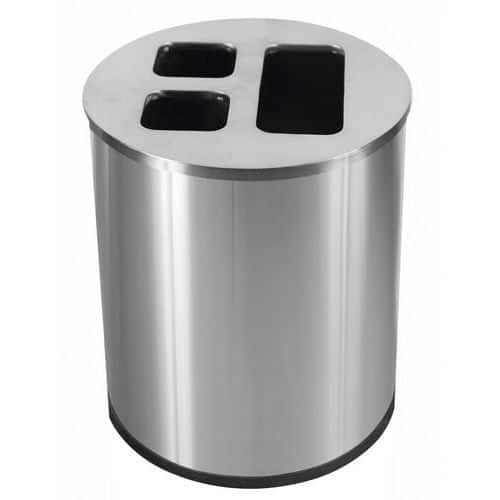 Odpadkový koš na tříděný odpad, 40 l , nerezová ocel