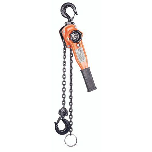 Řehtačkový zvedák Manutan Expert s článkovým řetězem, do 500 kg, 1 500 mm