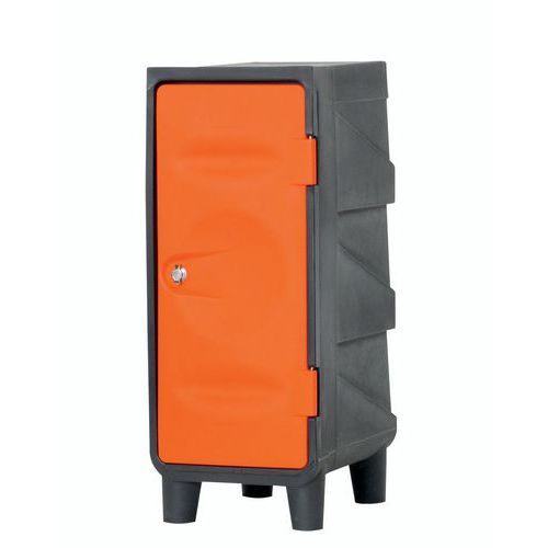Plastová šatní skříň EMP, na nohách, 1 oddíl, oranžová