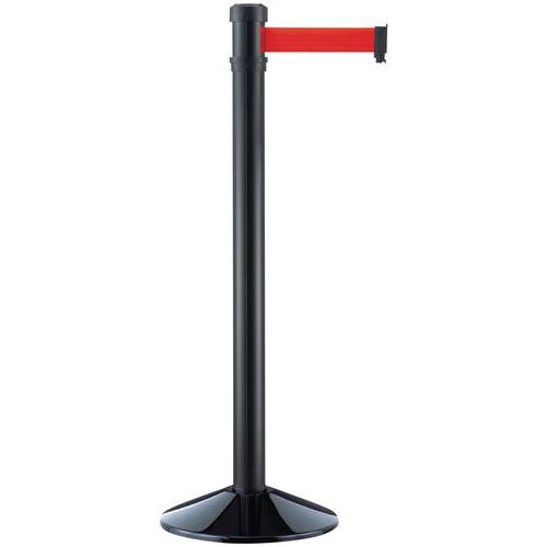 Zahrazovací sloupek s pásem Manutan Expert Matt, 2 m, červený