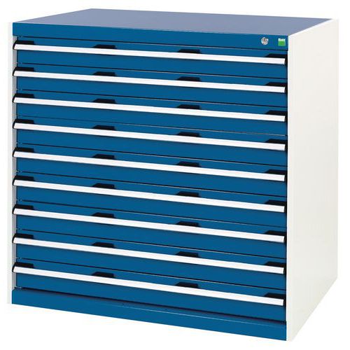Dílenská zásuvková skříň, Bott SL-107, výška 100 cm, 9 zásuvek