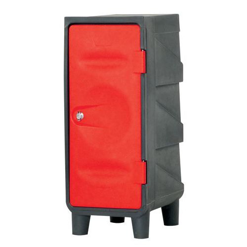 Plastová šatní skříň EMP, na nohách, 1 oddíl, červená