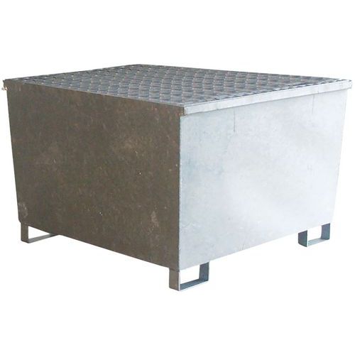 Ocelová záchytná vana Manutan Expert pod IBC kontejner, šedá