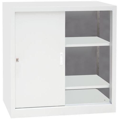 Kovová dílenská skříň, 100 x 100 x 45 cm, šedá/šedá - Manutan Expert