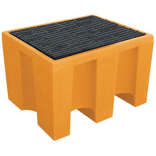 Plastová záchytná vana s plastovým roštem, kapacita 225 l - Manutan Expert