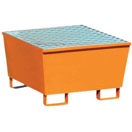 Ocelová záchytná vana Manutan Expert, pro 1 sud, kapacita 220 l, lakovaná