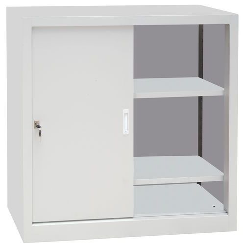 Kovová dílenská skříň Manutan Expert, 100 x 100 x 65 cm, šedá/šedá