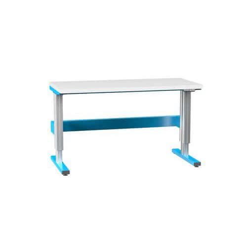 Elektricky stavitelný ERGO stůl, 1500 x 700 x 770 (1170) mm, LAMINO, modrá
