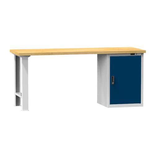 Dílenský stůl KOMBI CM4825, 2500 x 800 x 880 mm, MULTIPLEX, šedá-tmavě modrá