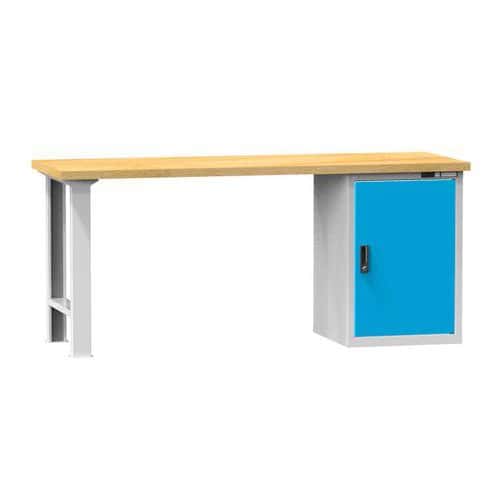 Dílenský stůl KOMBI CM4825, 2500 x 800 x 880 mm, MULTIPLEX, šedá-modrá