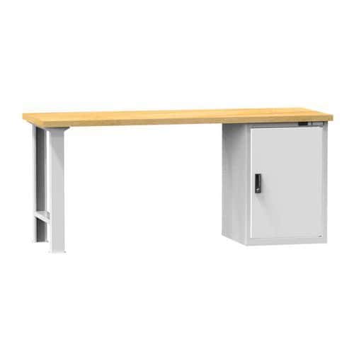 Dílenský stůl KOMBI CM4825, 2500 x 800 x 880 mm, MULTIPLEX, šedá-šedá